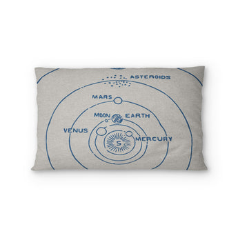 Solar System Blue & Ivory Standard - cotton - White Backing