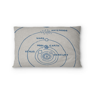 Solar System Blue & Ivory Standard - cotton - White Backing