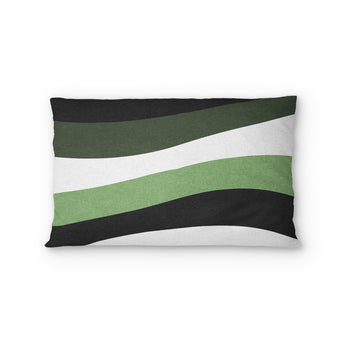 Sinuous Green Monochrome Standard - cotton - White Backing