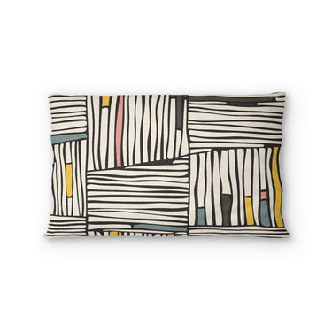 Atticus Multicolor Crosshatch Standard - cotton - White Backing