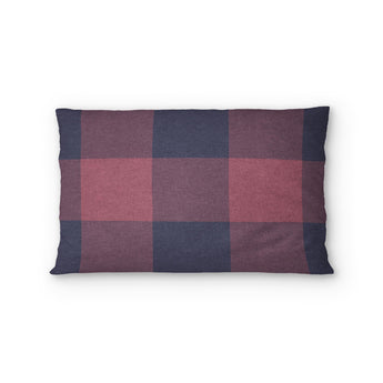 Buffalo Plaid Maroon & Navy Standard - cotton - White Backing