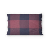 Buffalo Plaid Maroon & Navy Standard - cotton - White Backing