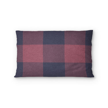 Buffalo Plaid Maroon & Navy Standard - cotton - White Backing