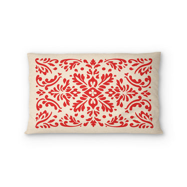 Floranna Ivory & Red Standard - cotton - White Backing