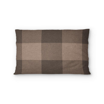Buffalo Plaid Dark Cedar Brown Standard - cotton - White Backing