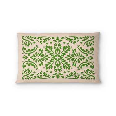 Floranna Ivory & Green Standard - cotton - White Backing
