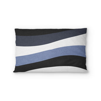 Sinuous Navy Monochrome Standard - cotton - White Backing