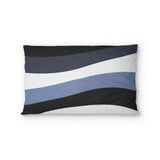 Sinuous Navy Monochrome Standard - cotton - White Backing