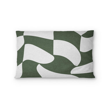 Twyla Checkered Army Green Standard - cotton - White Backing