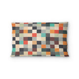 Pixel Mosaic Multicolor Earthtone Standard - cotton - White Backing