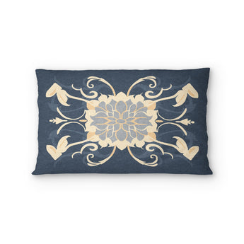 Belinda Navy & Ivory Standard - cotton - White Backing