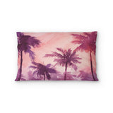 Sunset Palms Pink & Purple Standard - cotton - White Backing