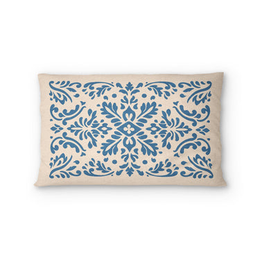 Floranna Ivory & Blue Standard - cotton - White Backing