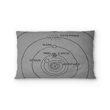 Solar System Grey & Black Standard - cotton - White Backing