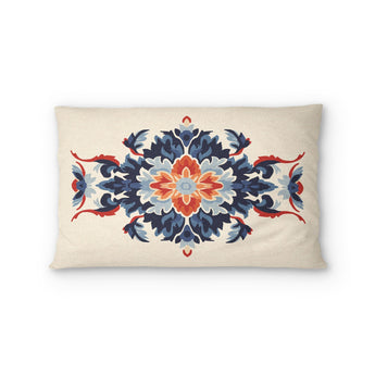 Wilhemina Navy & Red Standard - cotton - White Backing