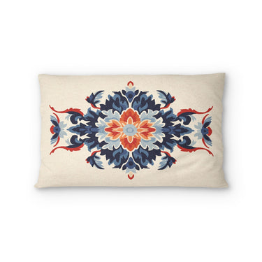 Wilhemina Navy & Red Standard - cotton - White Backing