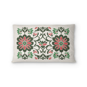 Georgiana Green & Deep Cerise Standard - cotton - White Backing