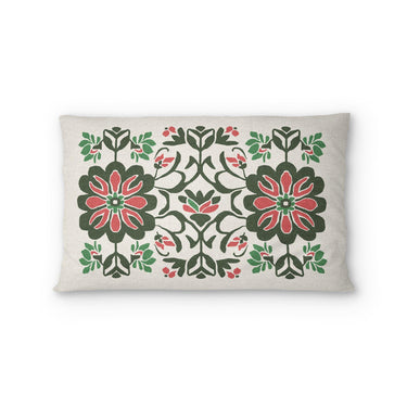 Georgiana Green & Deep Cerise Standard - cotton - White Backing