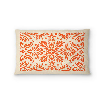 Floranna Ivory & Orange Standard - cotton - White Backing