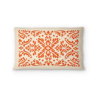 Floranna Ivory & Orange Standard - cotton - White Backing