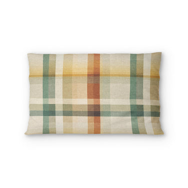Madras Plaid Taupe Green Standard - cotton - White Backing