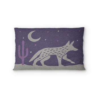Desert Coyote Eggplant & Dusty Purple Standard - cotton - White Backing