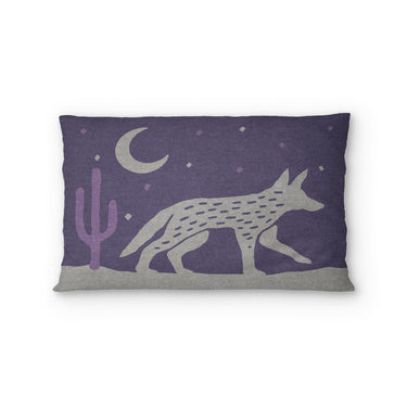 Desert Coyote Eggplant & Dusty Purple Standard - cotton - White Backing