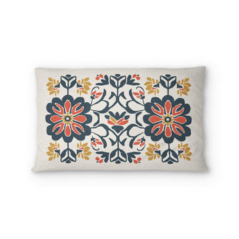 Georgiana Navy & Red Standard - cotton - White Backing