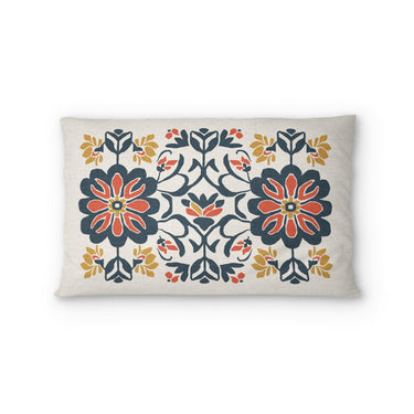 Georgiana Navy & Red Standard - cotton - White Backing