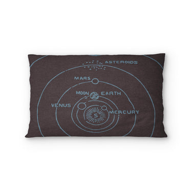 Solar System Burgandy & Powder Blue Standard - cotton - White Backing