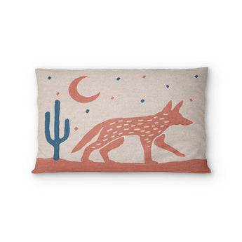 Desert Coyote Denim Blue & Terracotta Standard - cotton - White Backing