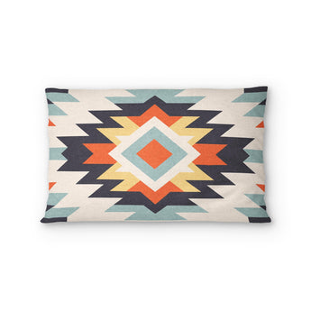 Dakota Blue & Orange Standard - cotton - White Backing