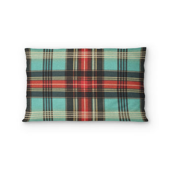 Ferguson Plaid Teal Red Standard - cotton - White Backing