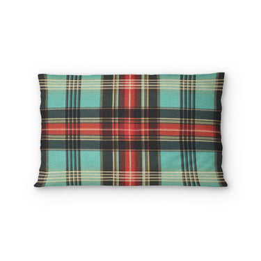 Ferguson Plaid Teal Red Standard - cotton - White Backing