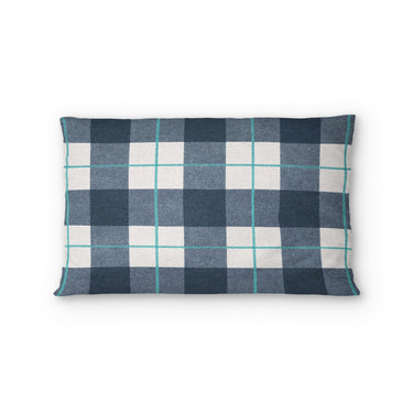 Wallace Plaid Blue & Teal Standard - cotton - White Backing
