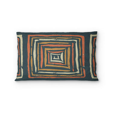 Diego Orange & Navy Standard - cotton - White Backing