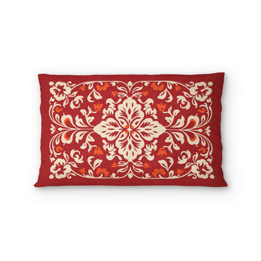 Annette Red & Ivory Standard - cotton - White Backing