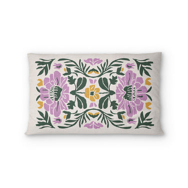 Corriana Green & Purple Standard - cotton - White Backing