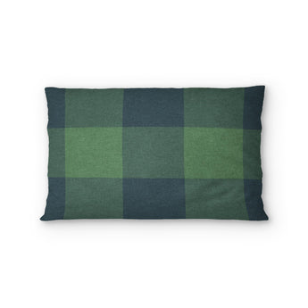 Buffalo Plaid Green Navy Standard - cotton - White Backing