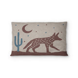 Desert Coyote Dark Red Clay & Dusty Blue Standard - cotton - White Backing