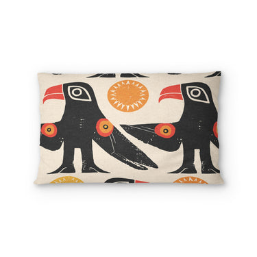 Tribal Birds Ivory Standard - cotton - White Backing