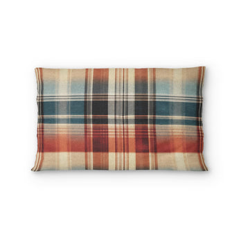 Monaghan Plaid Blue & Red Standard - cotton - White Backing