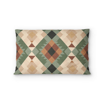 Spokane Sage Green & Taupe Standard - cotton - White Backing