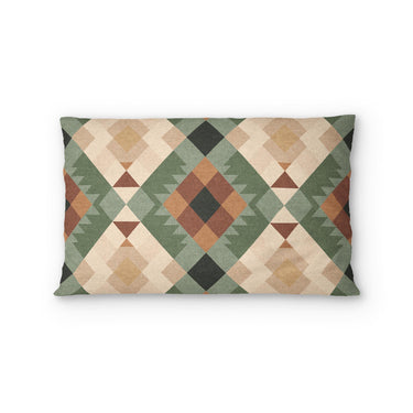 Spokane Sage Green & Taupe Standard - cotton - White Backing