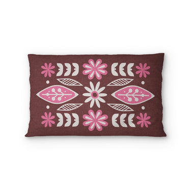 Topanga Burgandy & Pink Standard - cotton - White Backing