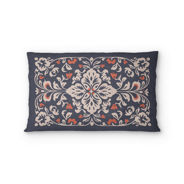 Annette Navy & Orange Standard - cotton - White Backing