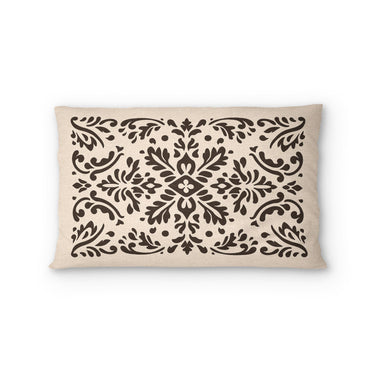 Floranna Ivory & Black Standard - cotton - White Backing