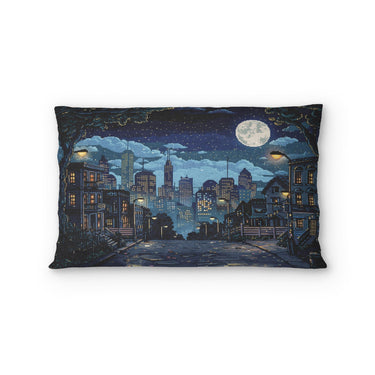 8 Bit Uptown Twilight Skyline Standard - cotton - White Backing