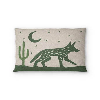 Desert Coyote Forest & Moss Green Standard - cotton - White Backing