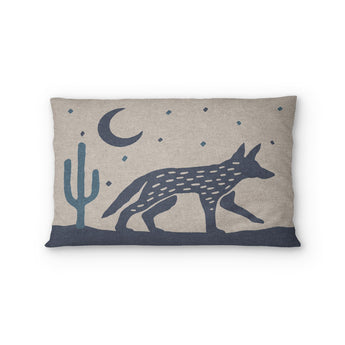 Desert Coyote Midnight & Dusty Blue Standard - cotton - White Backing